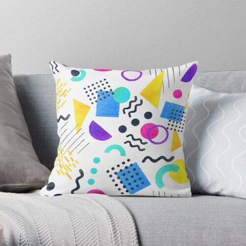 Memphis style Throw Pillow Cushion Cover Polyester throw pillows case on sofa home living room car seat decor 45x45cm