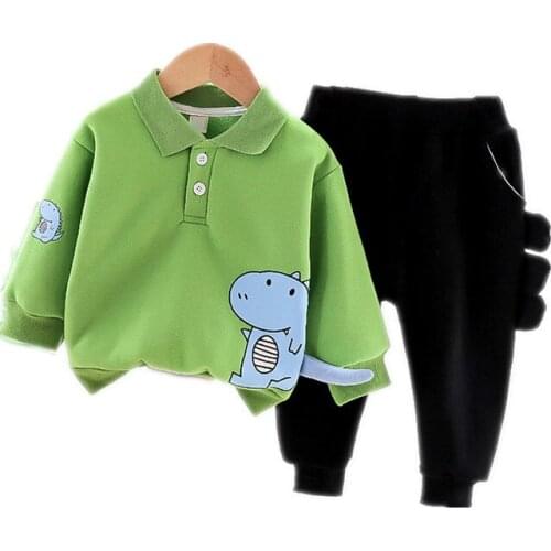 New Baby Boys Girls Sweatshirt Pants Children Cartoon Clothes Suit Spring Autumn Toddler Fashion Clothing Kids Casual Sportswear