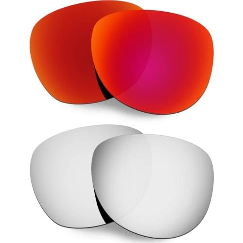 HKUCO Polarized Replacement Lenses For Stringer Sunglasses Red/Silver 2 Pairs