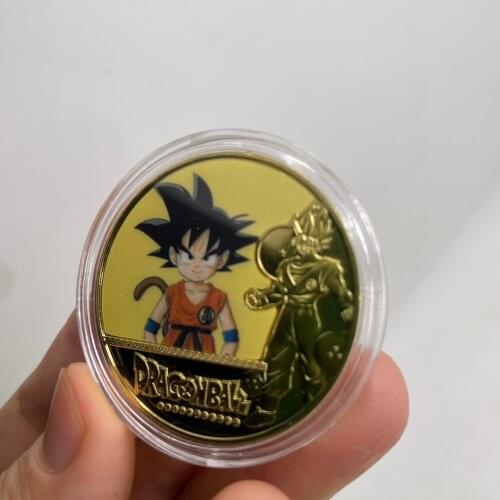 DBZ 22Designs Dragon Anime Son-Goku-Bejita-Bulma-Torankusu-Kuririn Gold Color Plated Coin