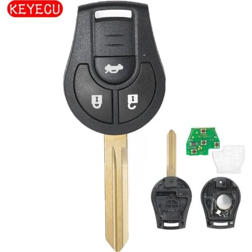 Keyecu Remote Key Fob 3 Button 315MHz/ 433MHz ID46 Chip for Nissan Note Juke Micra FCC: CWTWB1U761