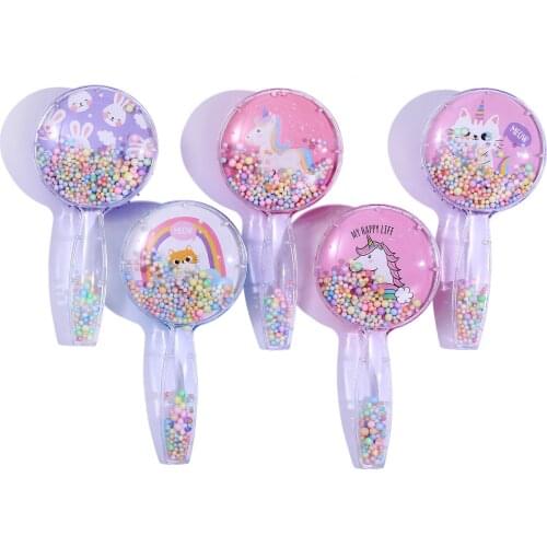 Pattern Unicorn Comb Smooth Hair Brush Cartoon Cute Airbag Massage Comb Plastic Glitter Creative Comb Children Gift for Girl