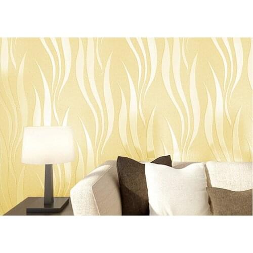 Self-adhesive non-woven fabric thickness 3D wallpaper, simple modern bedroom living room TV background wall paper