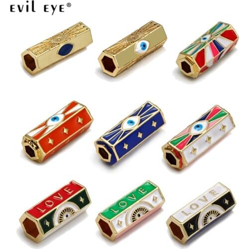 Evil Eye Blue Turkish Evil Eye Pendant Copper Gold Color Charm Pendant for Necklace Bracelet Jewelry Making Accessories BT155