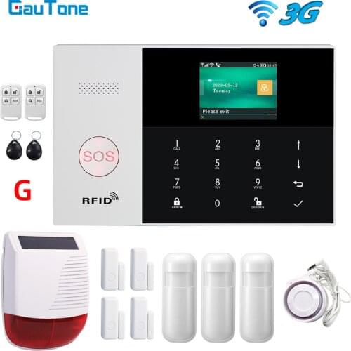 GauTone 433MHz PG105 Smart Home Wifi 3G Security Alarm System with Motion Sensor Wireless Siren Remote Control