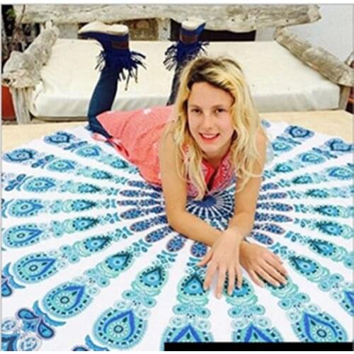 Sunscreen Shawl Summer Round Sand Beach Towel for Adults Women serviette de plage Swimming Sunbath with Tassel 2020 Home Decor