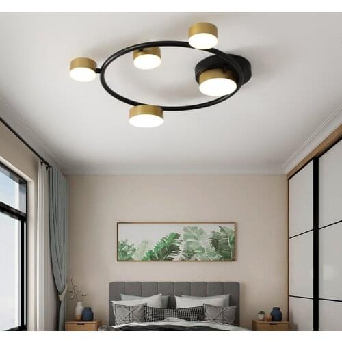 New Nordic Led Ceiling Chandelier Light For Living Room Bedroom Dining Room Kitchen Lamp Ring Design Remote Control Dimmable