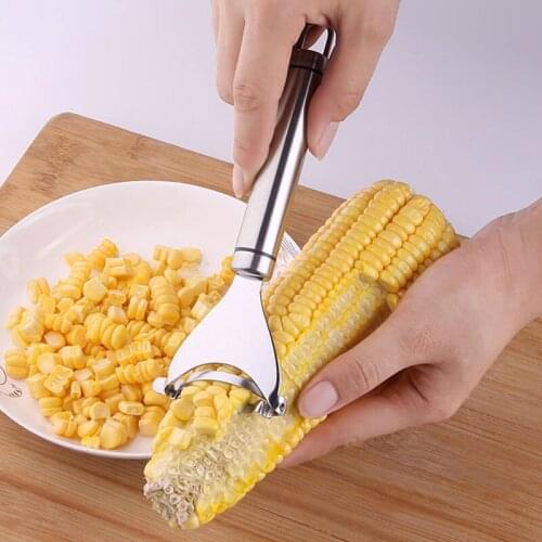 Corn Threshing Device Stainless Steel Corn Stripper Easy Peeling Corn Kerneler Peeler Fruit Vegetable Tools/corn Strippe Gadget