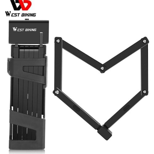 WEST BIKING 2021 Professional Folding Bicycle Lock Safety Anti Theft Steel Chain Lock MTB Road Bike Scooter Cycling Accessories