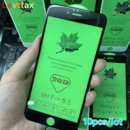 10Pcs/lot 20D For iPhone 12pro max Full Coverage Tempered Glass For iPhone 11 Pro X XS Max XR 8 7 6S Plus Screen Protector Film