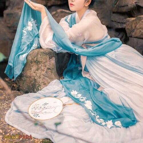 Womens Elegant Chinese Style Hanfu Vintage Long Scarfs Large Collection Fine Embroidery 18 Patterns