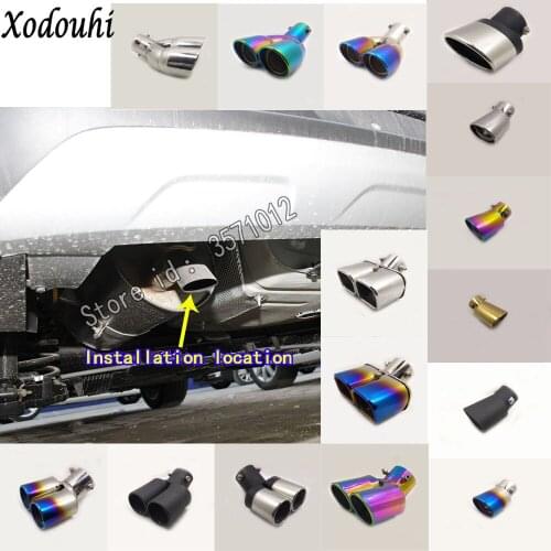 For Peugeot 3008 2013 2014 2015 car cover muffler exterior back end pipe dedicate exhaust tip tail outlet ornament vent 1pcs