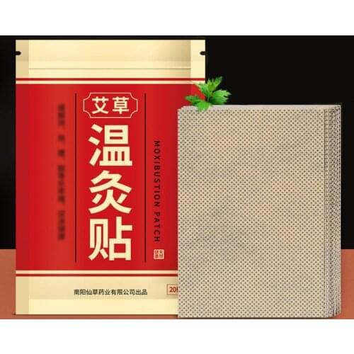 2021 New 20Pcs/Bag Natural Moxa Moxibustion Heat Pain Relief Patches Plaster Adhesive Stickers Neck Shoulder Waist Leg Body