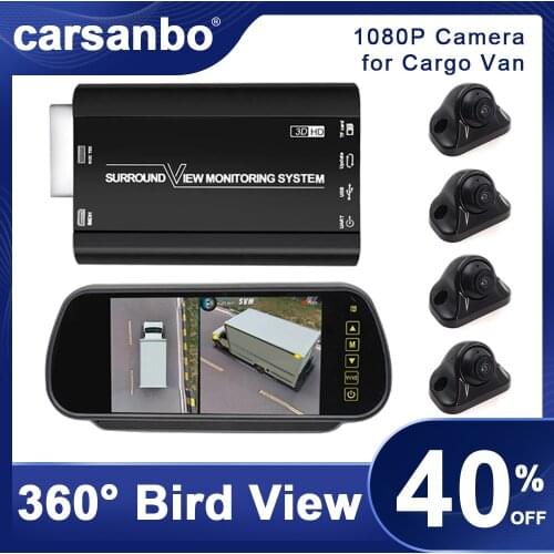 360 Seamless Surround View Digital Video Recorder Camera Bird View for Cars Night Vision 3D HD Chips 1080P Camera for Cargo Van
