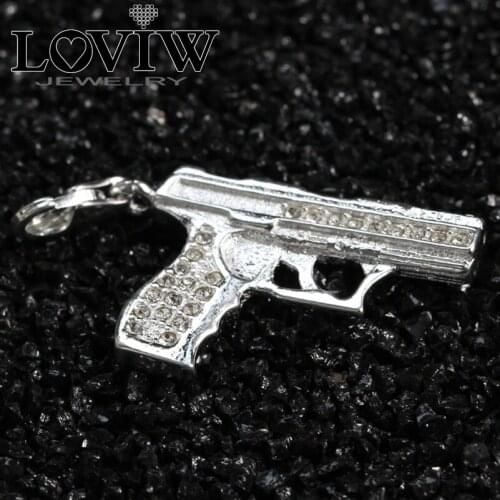 3D Charm Pistol Gun silver-plate pendant For Ladies & Men Gift German DIY Jewellery Fit European Bracelet Breloque
