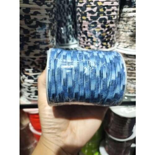 5mm 20meters / Spool Blue Gradient Elastic lycra cord Stitched round lycra cord Lycra strip For DIY Jewelry Marking