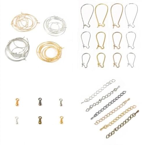50pcs Metal Earring Making Accessories iron Clip On Earring Clasps Hooks Findings With Loop Clasp Round Base For Diy