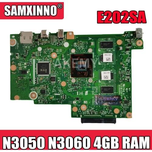 Akemy New E202SA Mainboard For Asus EeeBook E202S E202SA laptop motherboard N3050 N3060 CPU 4GB RAM