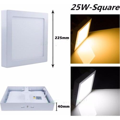 Free shipping 9W/15W/25W Square Led Panel Light Surface Mounted Downlight lighting Led ceiling down AC85-265V + Driver