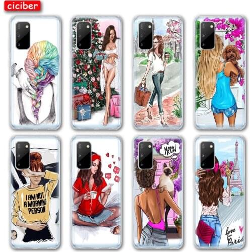 Lady Girl Beautiful Case For Samsung S21 A50 S10 A51 A71 A70 A20E A21S S9 S8 S20 Plus Ultra NOTE 20 10 9 8 Plus Soft TPU Fundas