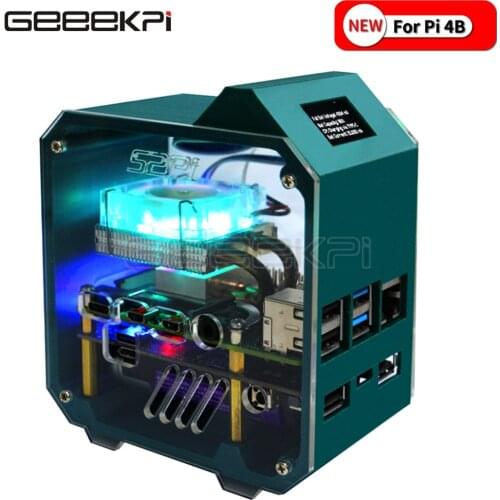 GeeekPi UPS V5 UPS Plus Cover-ups With RTC Power Supply Device Ice Tower 3D Printer Case for Raspberry Pi 4B / 3B+ /3B