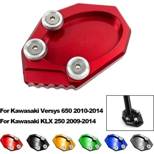 For Kawasaki Versys 650 KLX250 2010 2011 2012 2013 2014 Kickstand Foot Side Stand Extension Pad Support Plate Versys650 KLX 250