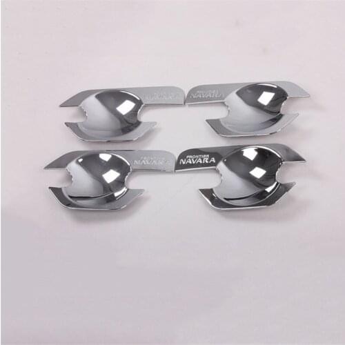 For Nissan Navara Frontier D40 4 Door 2005-2013 New Chrome Side Door Handle Cover Bowl Trim Sticker Car Accessories
