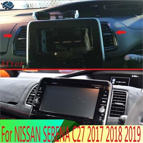 For NISSAN SERENA C27 2017 2018 2019 ABS Black Air Vent Outlet Cover Dashboard Trim Bezel Frame Molding Garnish Accent Styling
