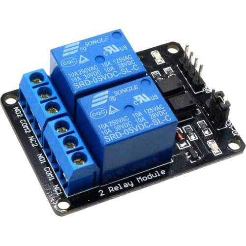 Glyduino 2 Channel New 5V Relay Module With light Coupling Protection Relay Expansion 5V low Level Triggered 2 Way Relay Module