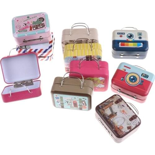 Pocket Furniture DIY Doll House Kit Mini Trunk Toy Miniatura Dollhouse Miniature Suitcase 1:6 Dollhouse Scene Accessories