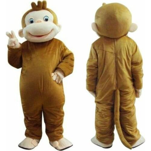 Brown Monkey Mascot Costume Suit Halloween Party Game Animal Fancy Dress Adults Cartoon Dress Outfits Carnival Xmas Ad Clothes