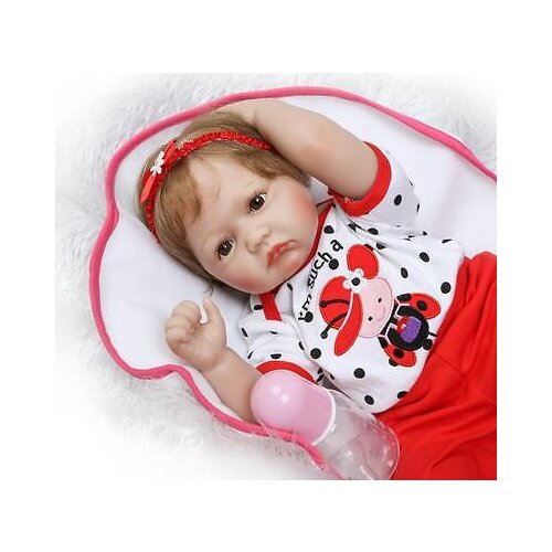 55cm Soft Cotton Body Doll Reborn Toddler Dolls 22" Handmade Lifelike Baby Silicone Vinyl Doll Soft Kids New Year Gifts