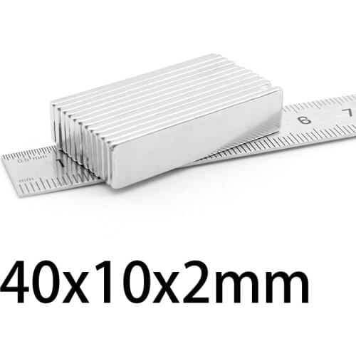 10-100PCS 40x10x2mm Block Strong Sheet Rare Earth Magnet N35 Rectangular Neodymium Magnets N35 40*10*2mm Search Magnet 40*10*2