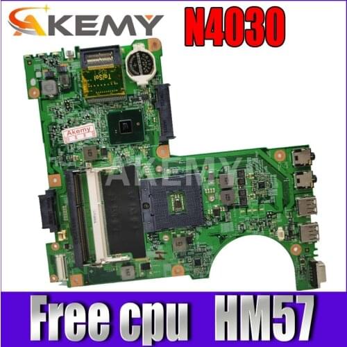 Akemy motherboard For DELL Inspiron N4030 mainboard PGA989 0H38XD CN-0H38XD HM57 48.4EK01.021 with graphic test good Free CPU