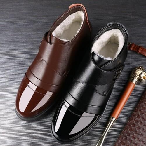 Nice Winter Shoes Men Chelsea Boots Genuine Leather Warm Shoes Men Ankle Boots Fashion Brand Cow Leather Male Footwear 556