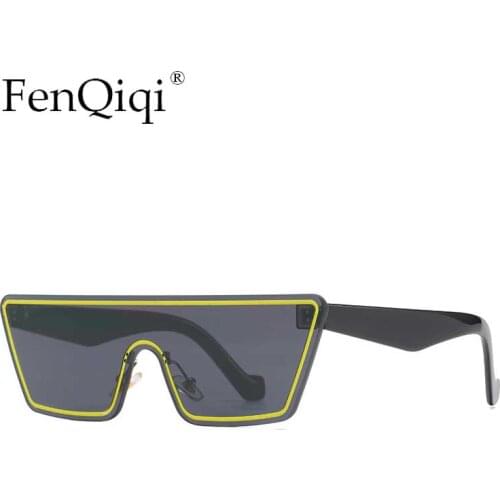 New Fashion One-Piece Sunglasses Square Frameless Trendy Outedoor Gradient Lens Goggles Oculos