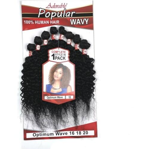 Adorable Natural Black Color Suit Package Kinky Curl Animal Mixed Synthetic Hair Weave For Black Woman 20 Inch Optimum Wave 8pcs