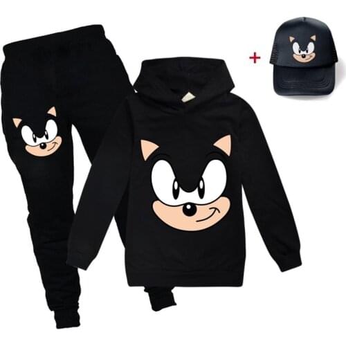 2-16Y Childrens 2021 cartoon Sweater print hat suit spring and autumn sports and leisure boys girls fashion suit
