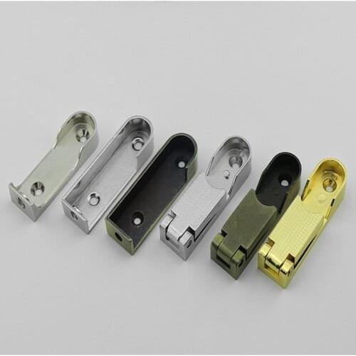 2Pcs Zinc Alloy Oval Wardrobe Rail Bracket Wall Mounted 16 mm Hanging Rod End Supports Closet Tube Pipe Brackets