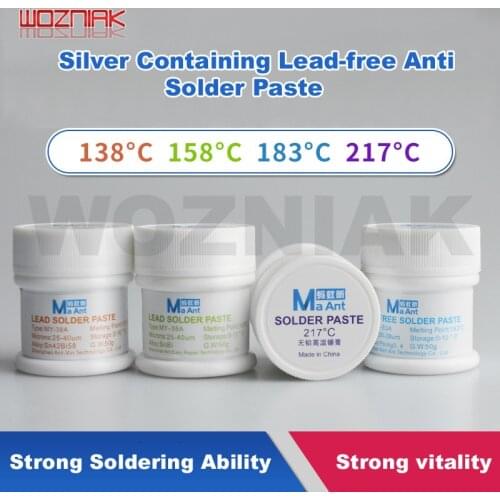 MaAnt Tin Paste Lead/Lead-free Silver-Containing Welding Flux Solder Paste For iPhone X/XS/MAX Mainboard Repair 183 degrees