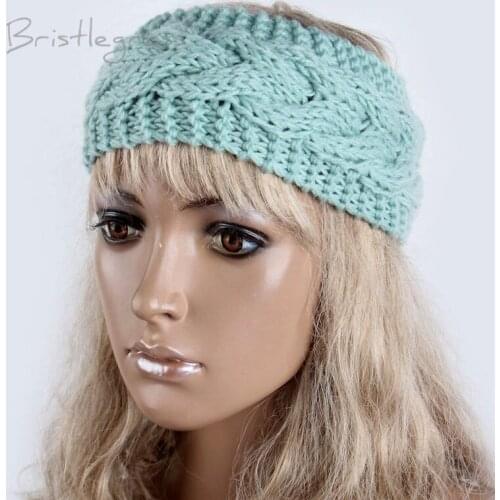 BRISTLEGRASS Womens Winter Solid Braided Crochet Knitting Knitted Headband Headwrap Ear Warmer Turban Hair Band Accessories