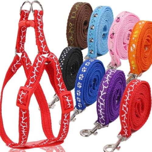 Adjustable Pet Chest Strap Cat Dog Nylon Leash Rope Set Harnesses Puppy Dog Chest Back Leashes Dogs Strap Small Pets Supplies