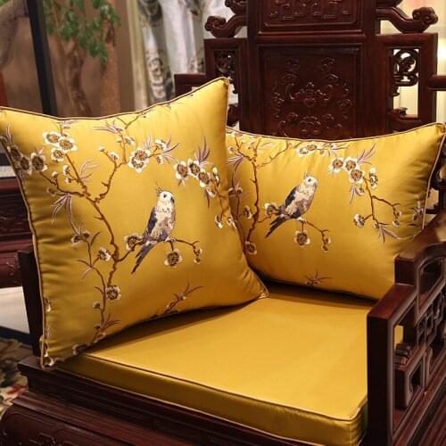 Luxury Charm Embroidery Cushion Cover Flower Birds Bloom Design Capa de Dlmofada Sofa Car Bedding Decorative Throw Pillow Case