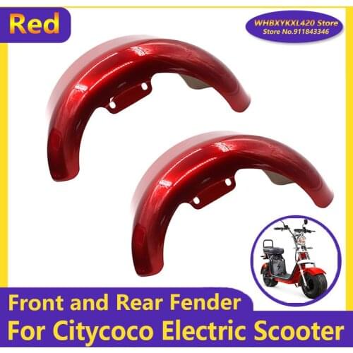 Red 10x6.00-5.5 10x6.00-6 Citycoco Fender Shell Flaps Front and Rear Fender Mudguards with Taillight Reminder Accessories Parts