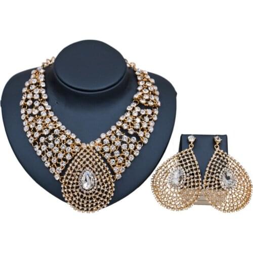 LAN PALACE Africa jewelry sets vrouwen austrian crystal necklace and earrings wedding necklace free shipping