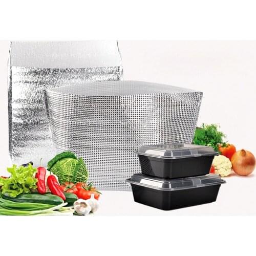Big Capacity Food Thermal Bag Takeout Packing Bag Aluminum Foil Insulation Takeaway Food Warm Bag Fresh Frozen Ice Pack Cold Bag