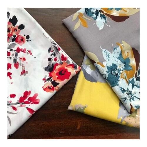 Rayon fabric dark floral printed fabric dress fabricLFCK080033