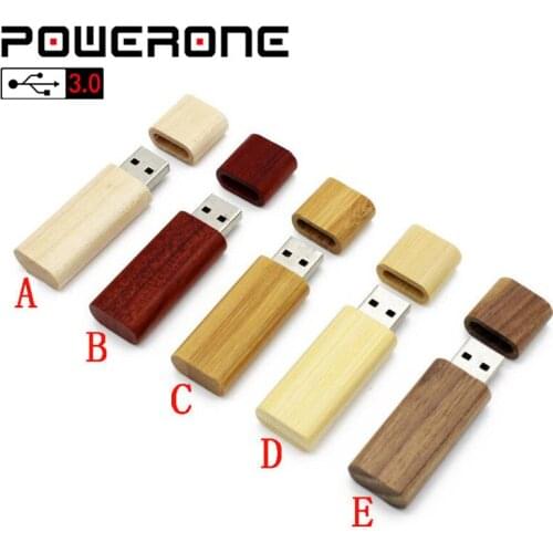 POWERONE USB 3.0 Customer LOGO Wooden usb flash drive memory Stick bamboo wood pen drive 4gb 16gb 32GB 64GB U disk wedding gifts