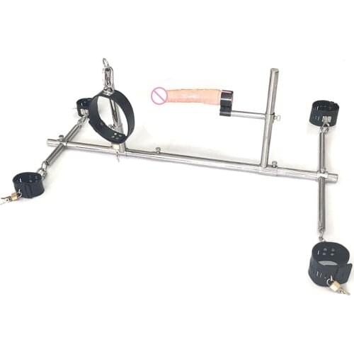 Vibrator Dildo Dildo Shelf Heavy Stainless Steel Female Masturbator Slave Bondage Handcuff Ankle Cuffs Collar Bdsm Restraint