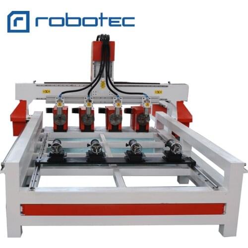 High Precision 4 Spindles CNC Router / 4 Axis Multi Heads Wood CNC Rotary Machine With Rotary Lathe